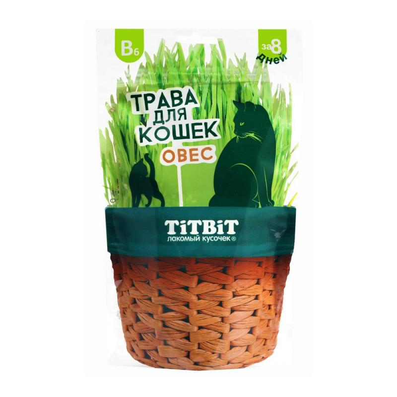 Титбит Трава для кошек овес. 60 гр.