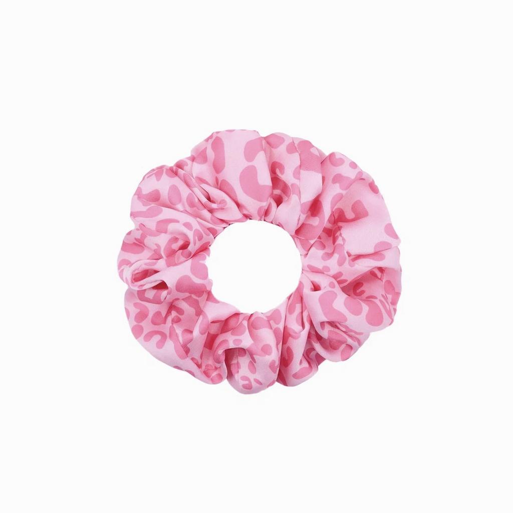 Скранч-резинка шелковая "Leopard Pink" цвет: розовый