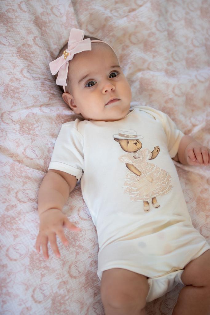 Боди с коротким рукавом  Flora цвет пудровый