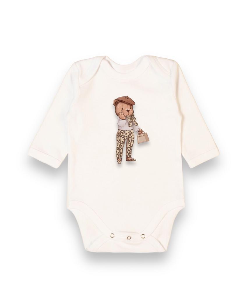 Боди с длинным  рукавом Leopard Brown