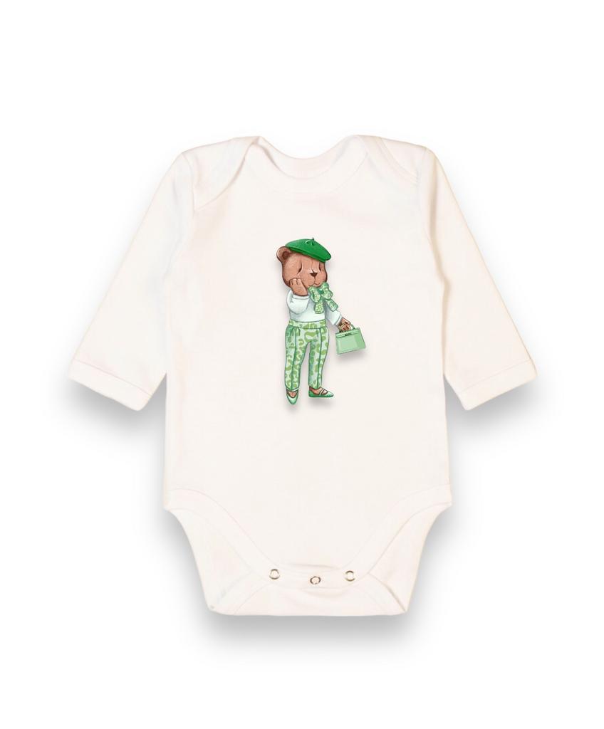 Боди с длинным  рукавом Leopard  Green