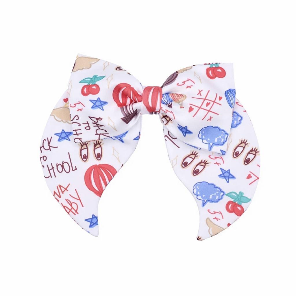 Бант на заколке «Lovely School Print Navy »