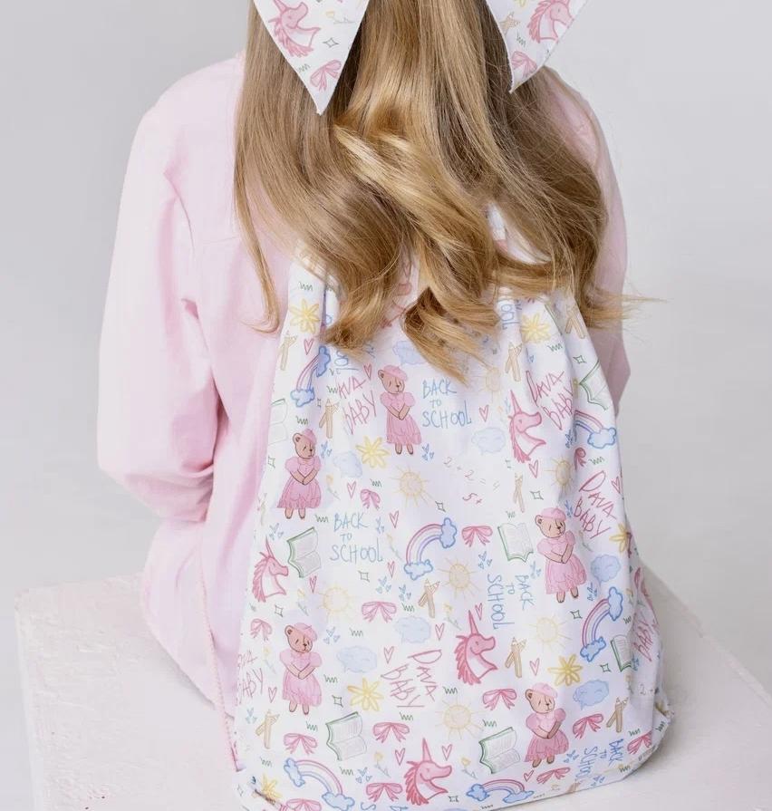 Сумка-рюкзак для сменной обуви DAVA SCHOOL PRINT PINK