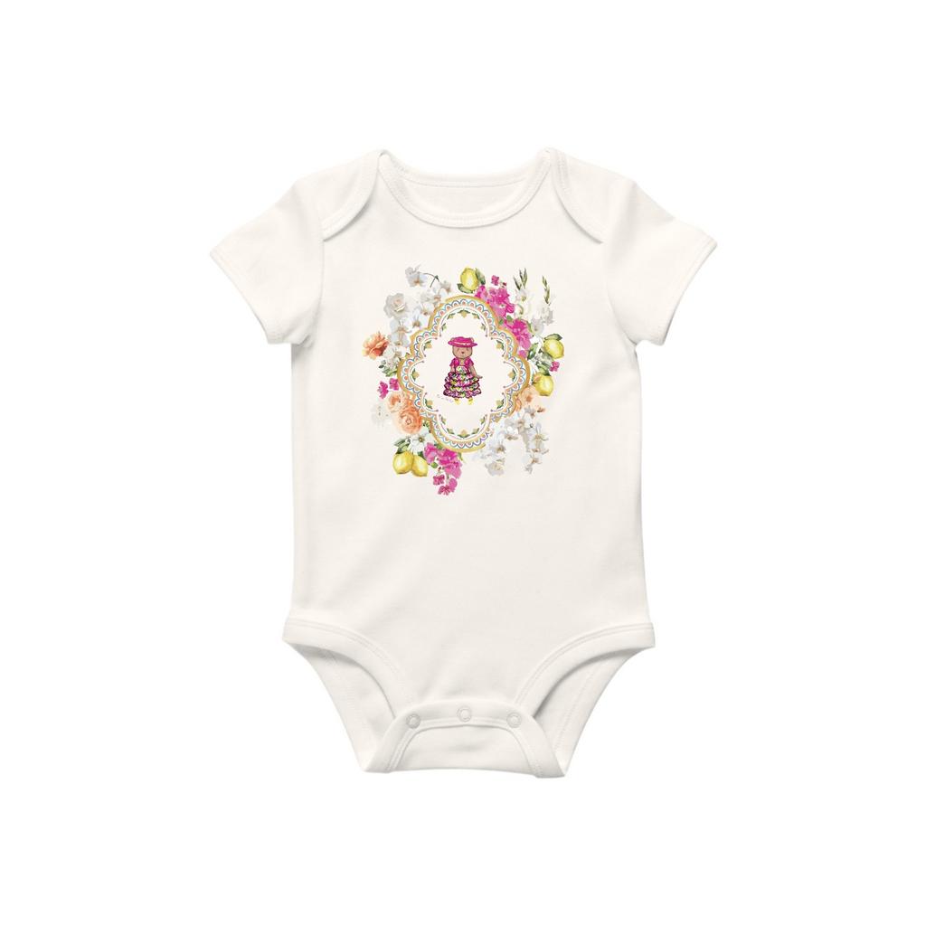 Боди с коротким рукавом  Flowers and Lemon цвет айвори