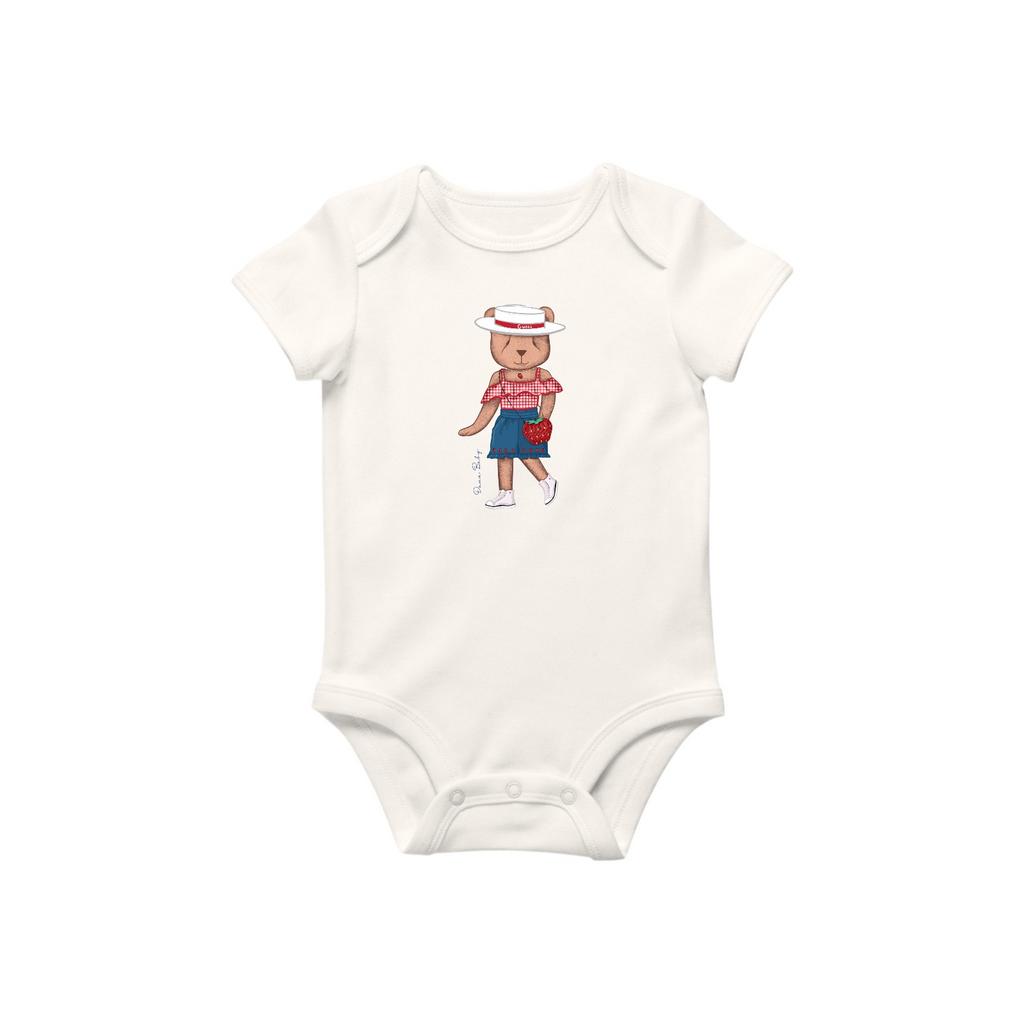 Боди с коротким рукавом  Charlotte Strawberry цвет айвори