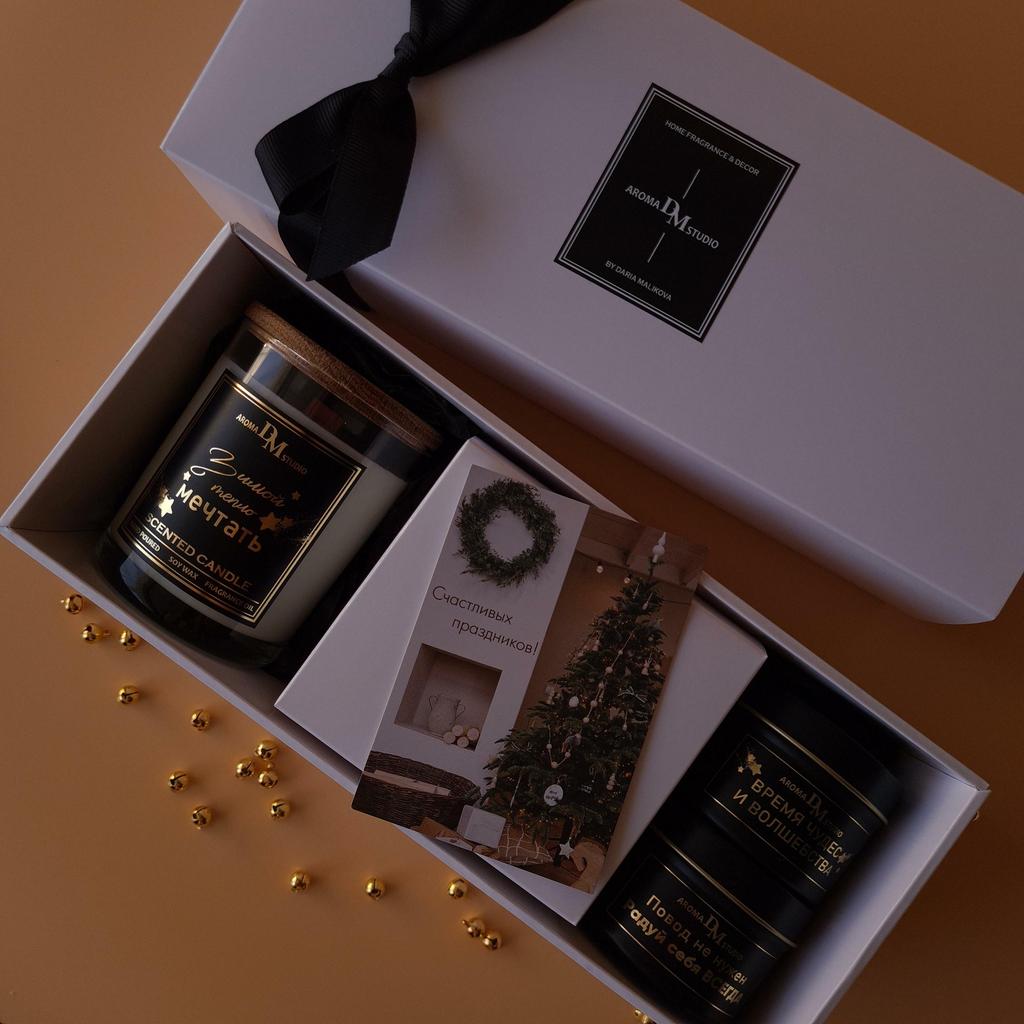 Подарочный бокс аромасвечей на Новый год