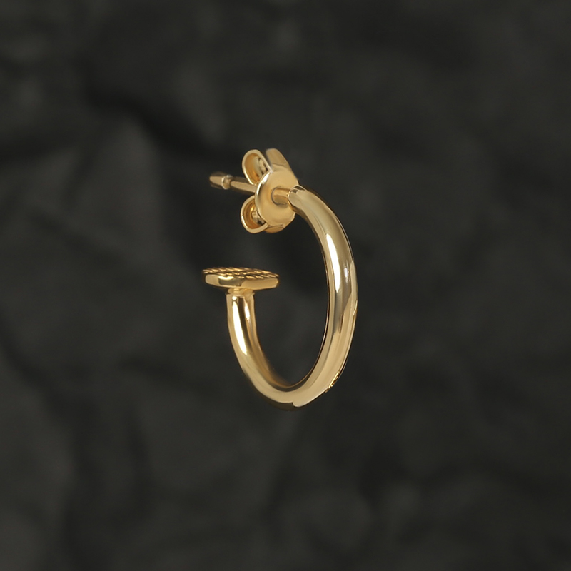 Моносерьга круглая позолота