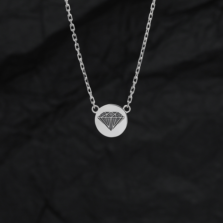Цепь с круглой вставкой "Бриллиант"