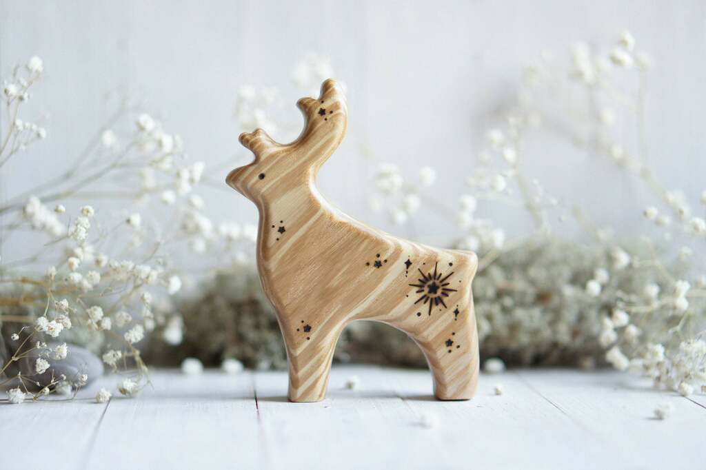 Wooden reindeer toy