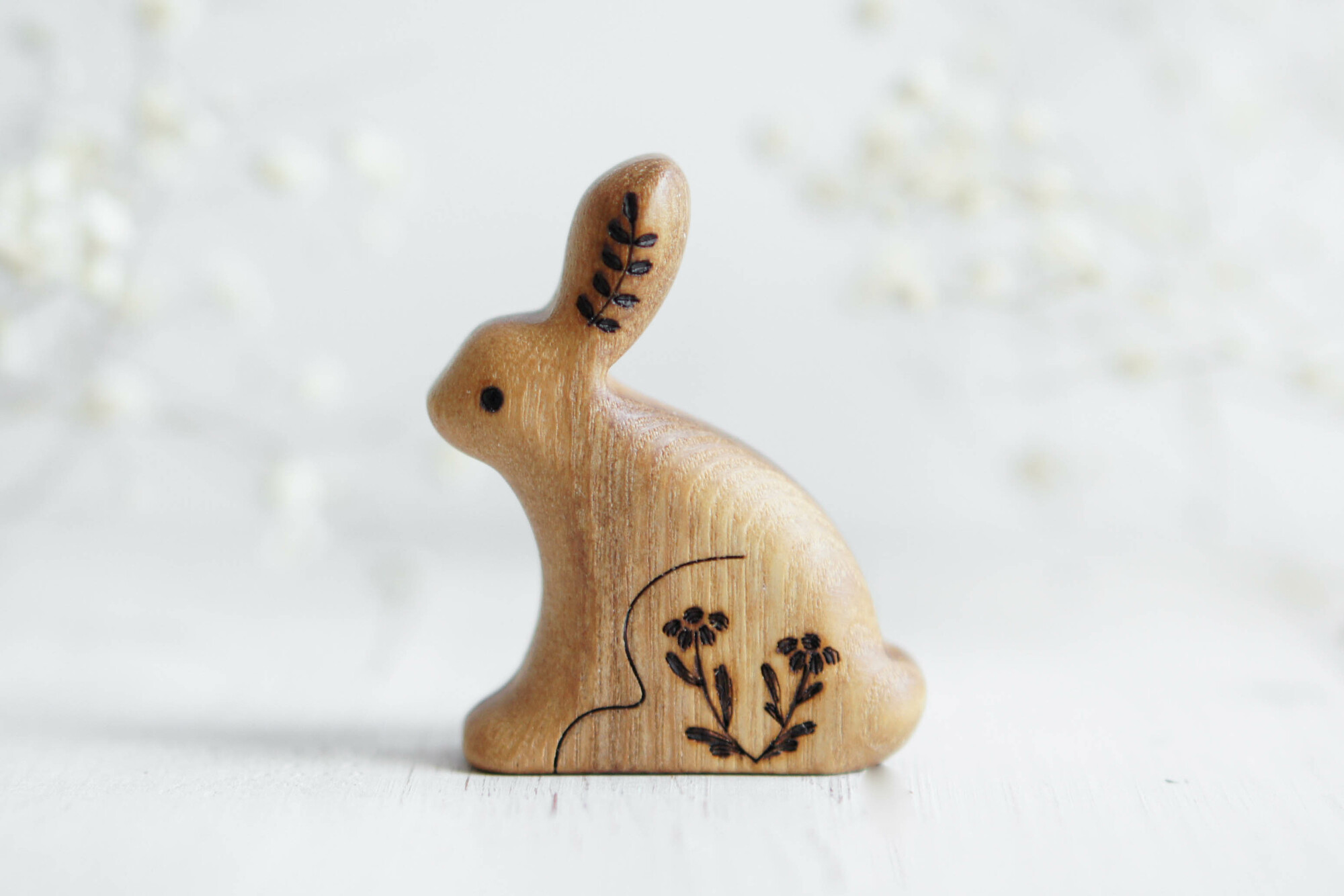 Wooden bunny toy №5 (natural)
