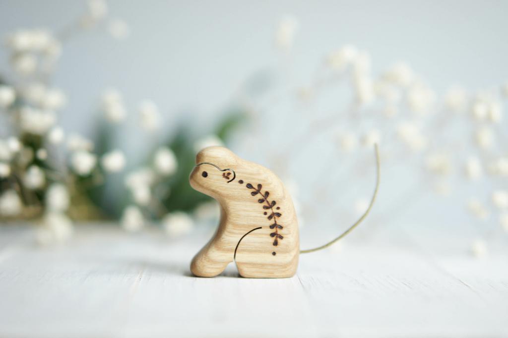Baby monkey wooden toy