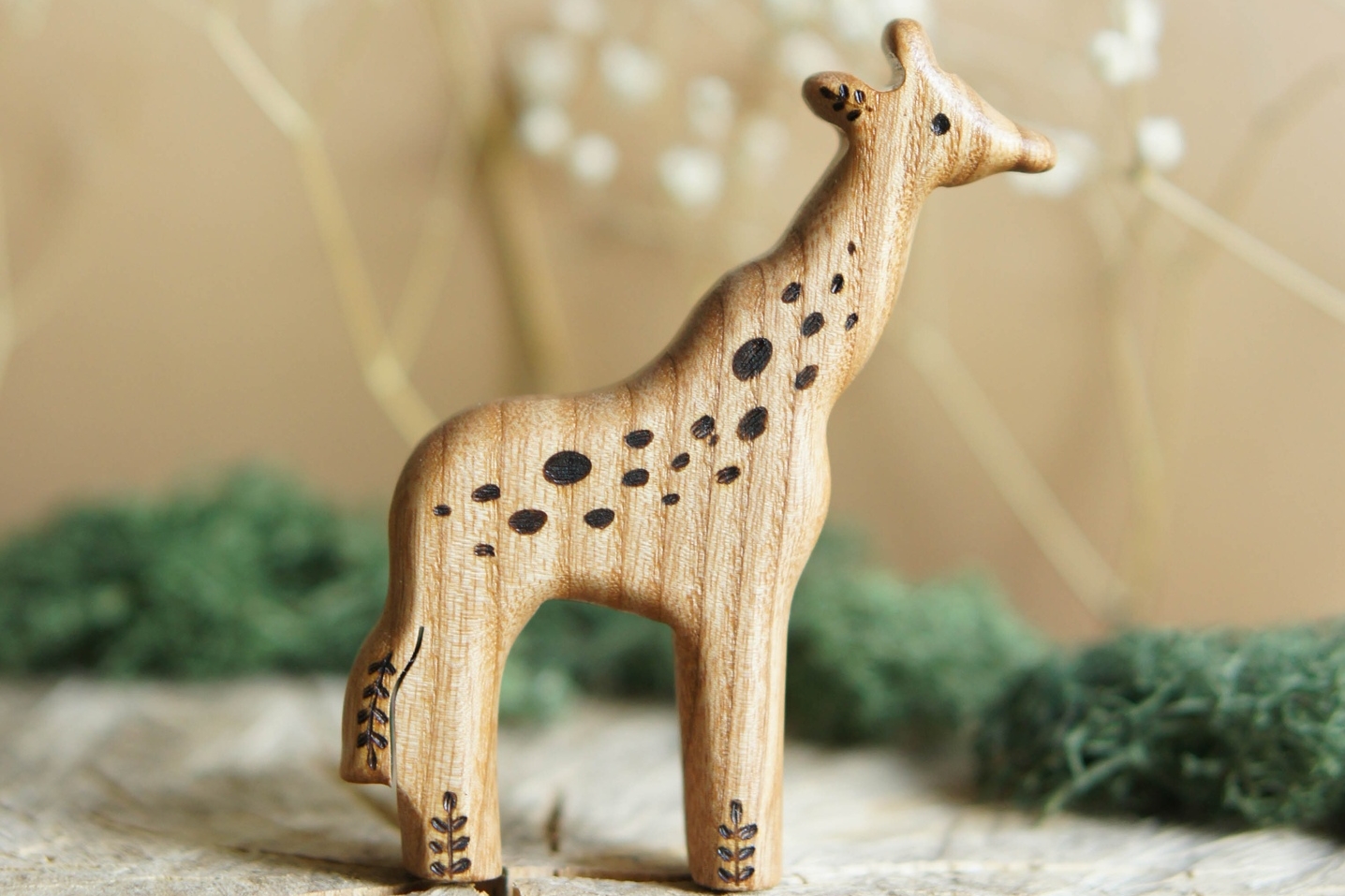 Baby giraffe wooden toy
