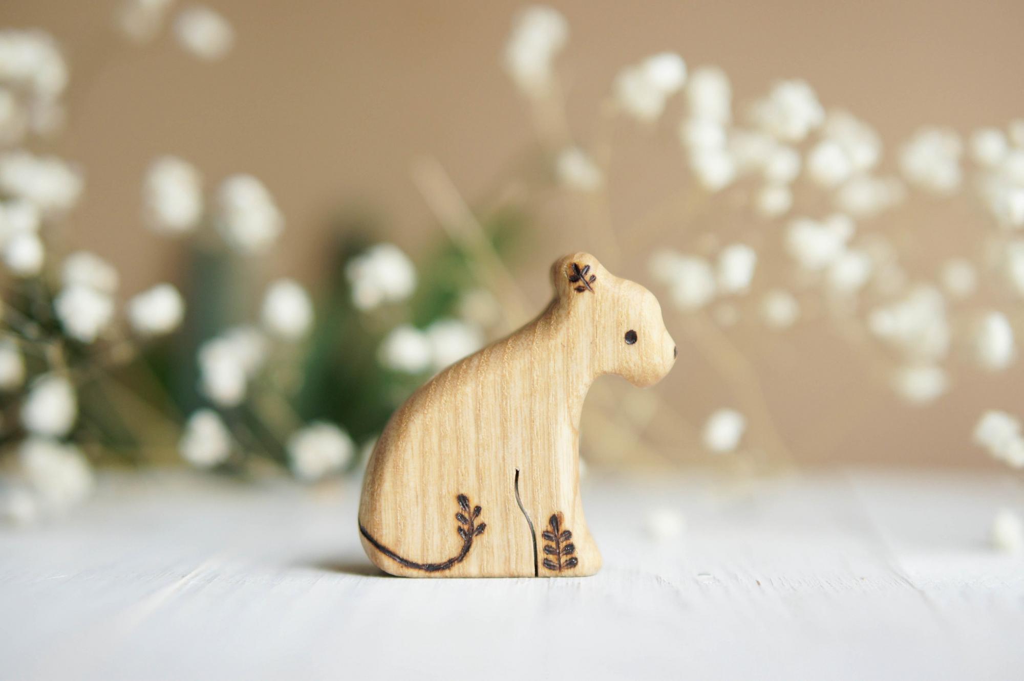 Wooden lion baby toy
