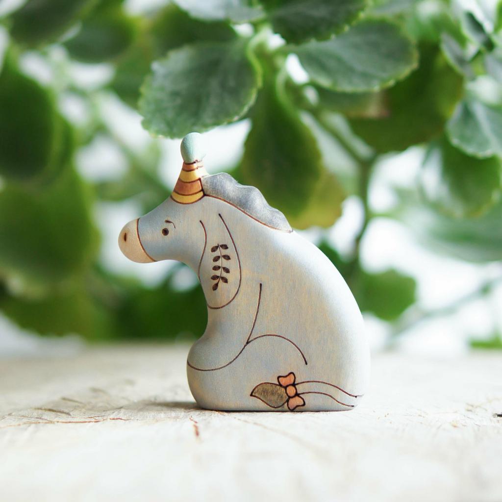 Eeyore with party hat wooden toy