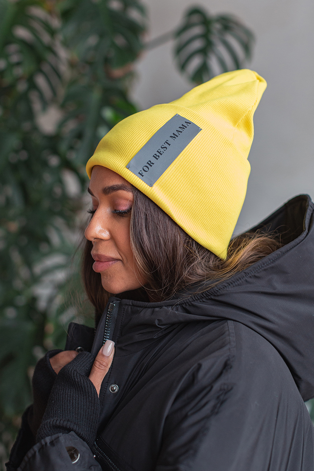 Шапка весна желтая FOR BEST MAMA
