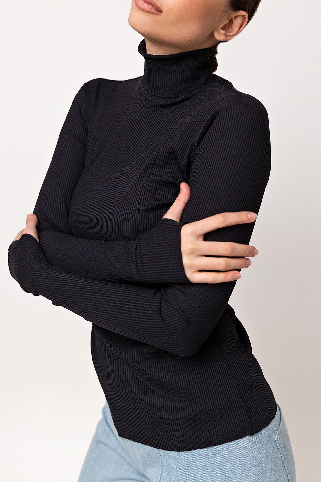 Черная водолазка для кормящих «лапша» FOR BEST MAMA