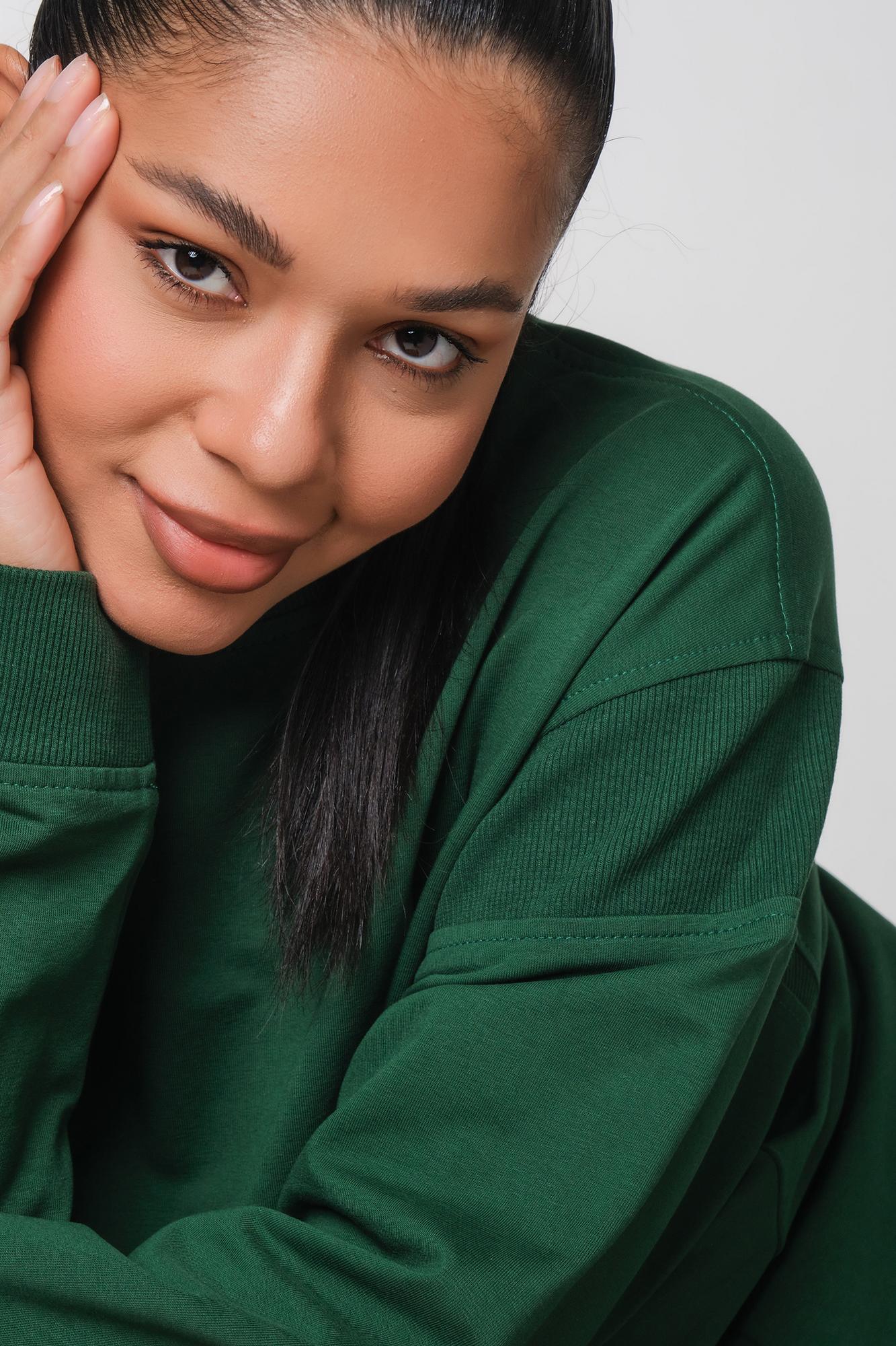 Зеленый хлопковый свитшот one size FOR BEST MAMA