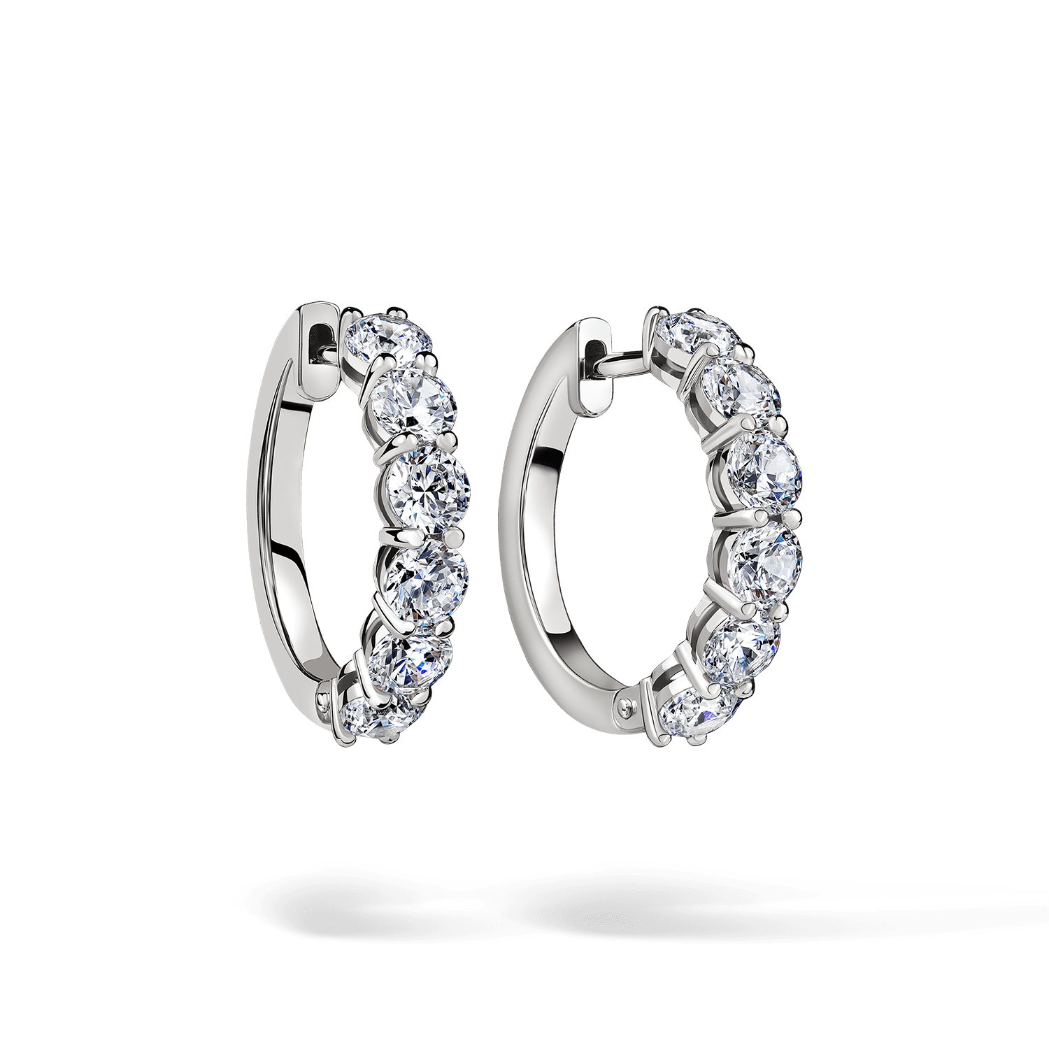 Серьги с Бриллиантами Круглые 2 см