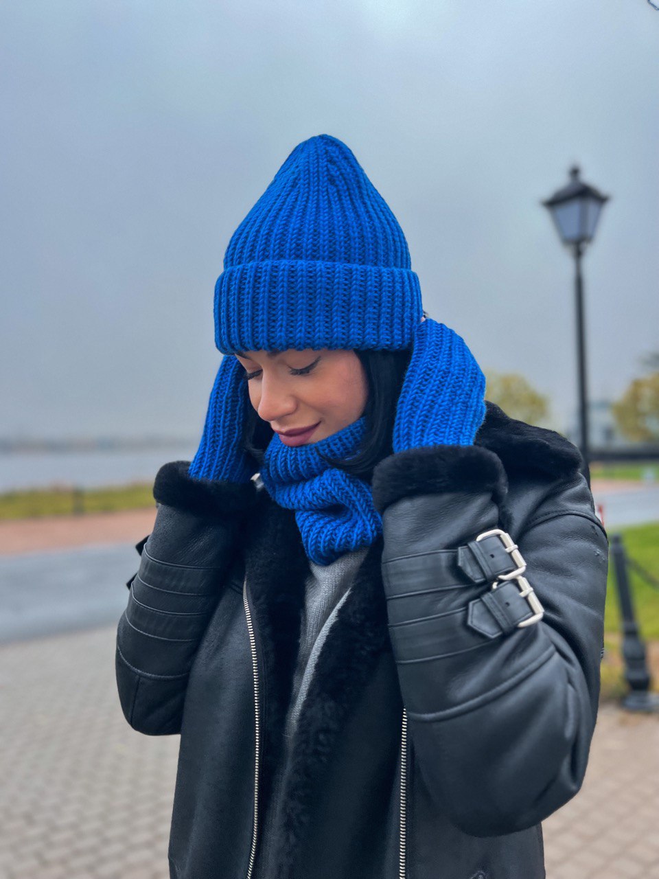 Шапка #mk_bingo_hat + снуд и митенки