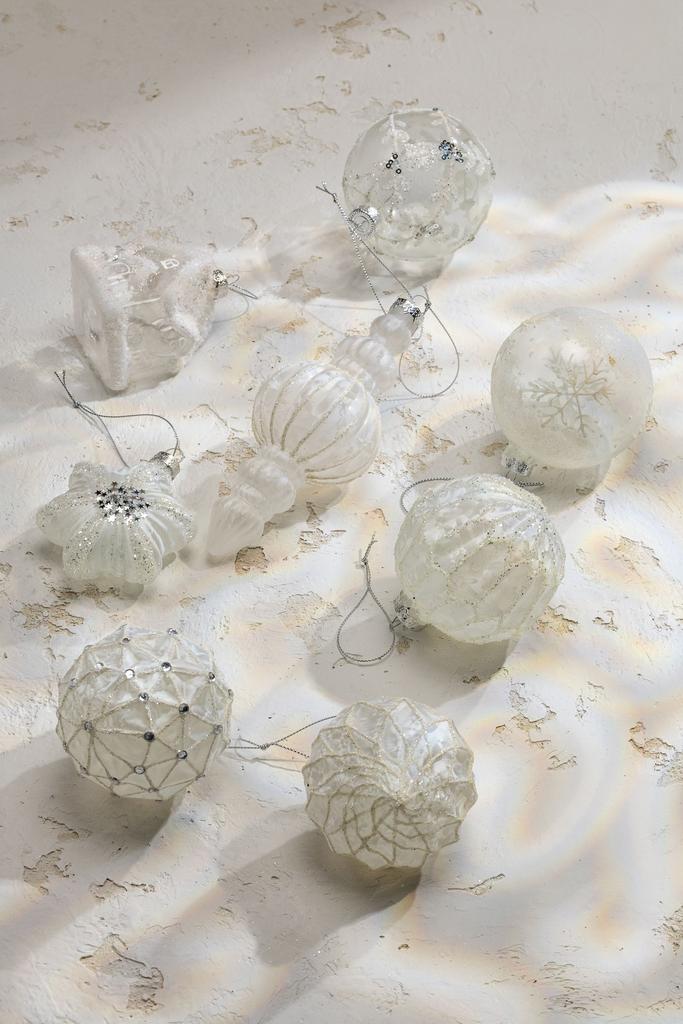 Авторский набор елочных игрушек из 8 шт. - "Рождественский"