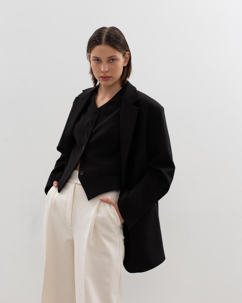 Пиджак прямой, черный