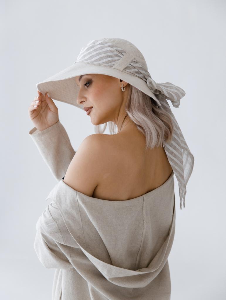 Л24-9 шляпа для женщин НАТАЛИ шарф полоска