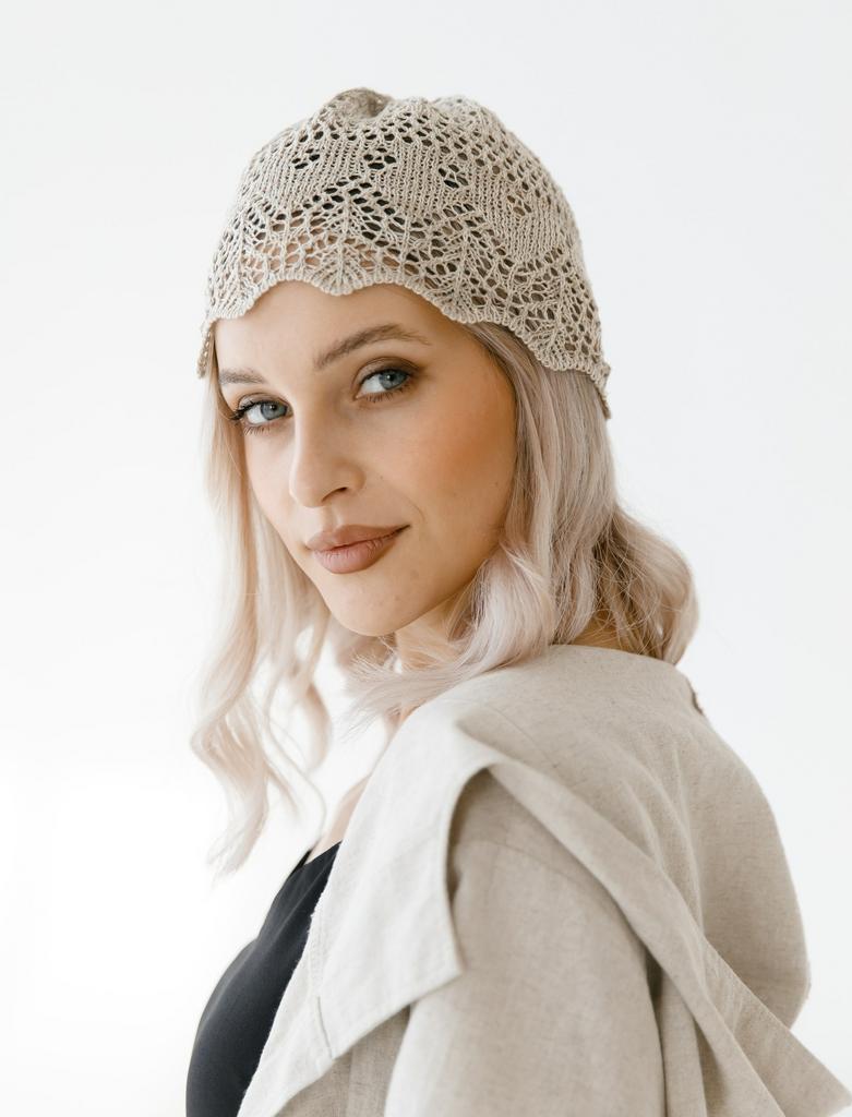 Т 01 шапочка Ажур натуральный