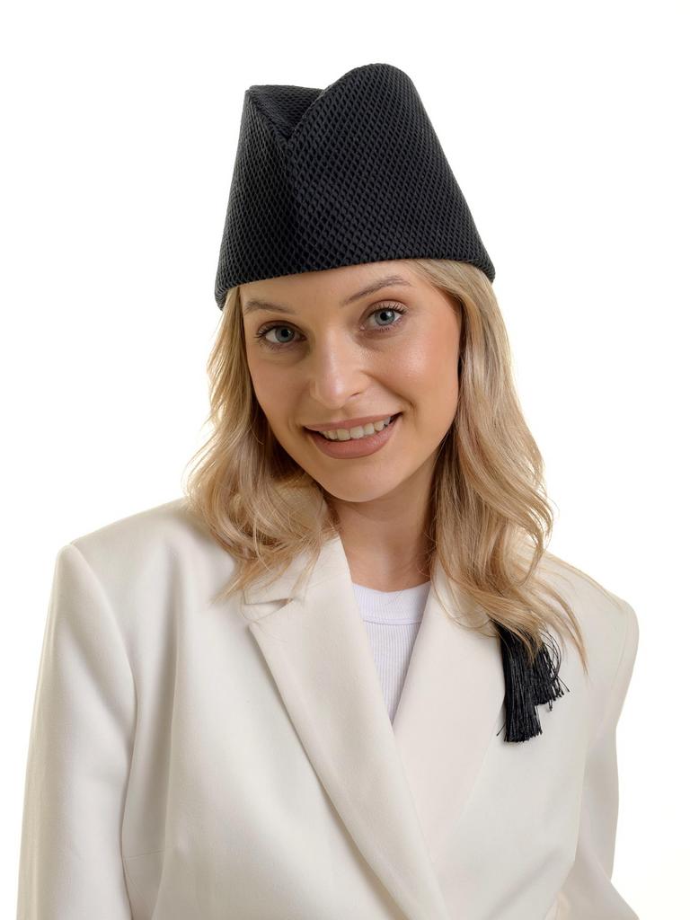 Л05-24 шляпа ПИЛОТКА черная сетка