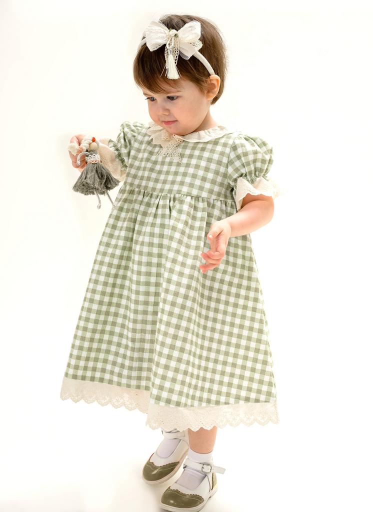 платье для девочки Л25-1 Летти клетка зеленый
