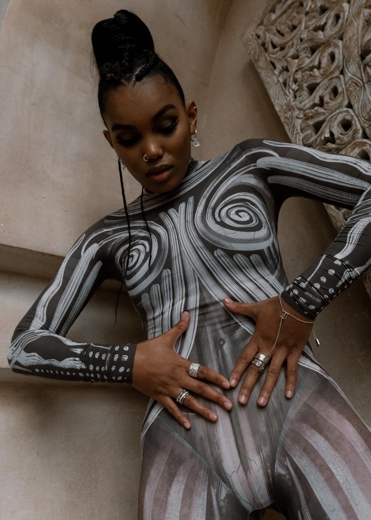 Слейв-браслет с подвеской "ОМ" (родирование) (Ag 925)