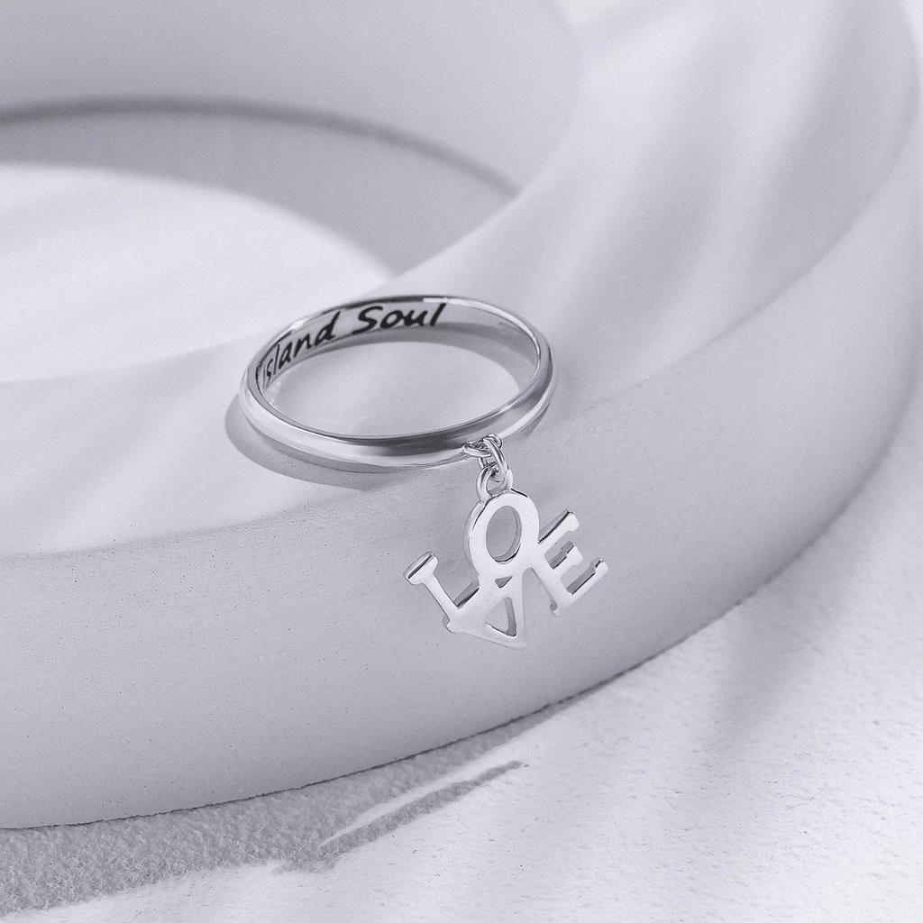 Кольцо с подвеской "Love" (Ag 925)