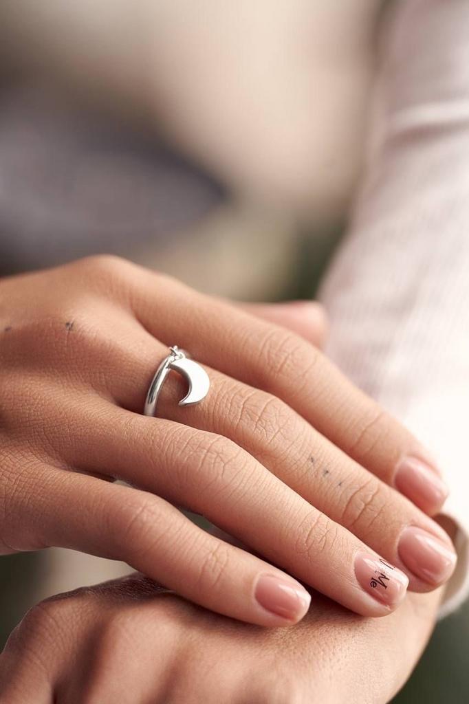 Кольцо с подвеской Полумесяц (Ag 925)