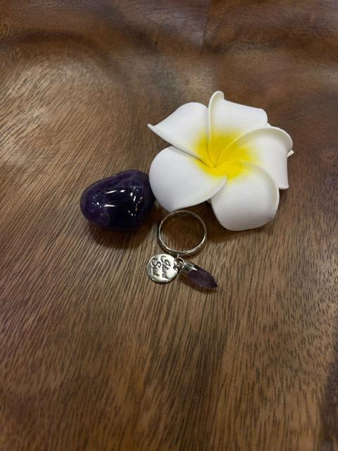 Кольцо с аметистом в форме кристалла (Ag 925)