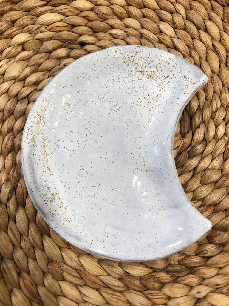 Блюдце Месяц (белое)