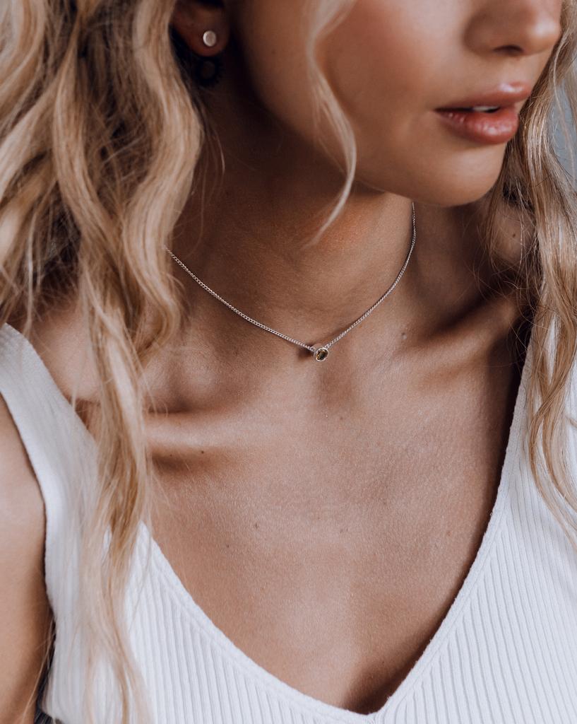 Подвеска с маленьким круглым цитрином (фасет) (Ag 925)