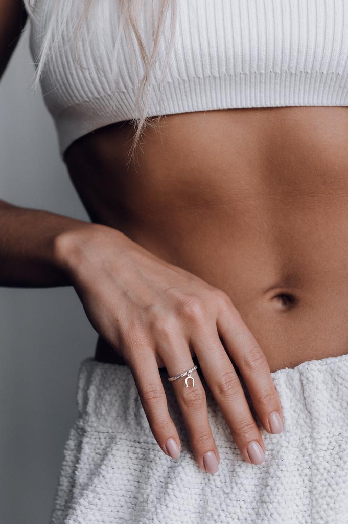 Кольцо простое с подвеской "Подкова" (Ag 925)