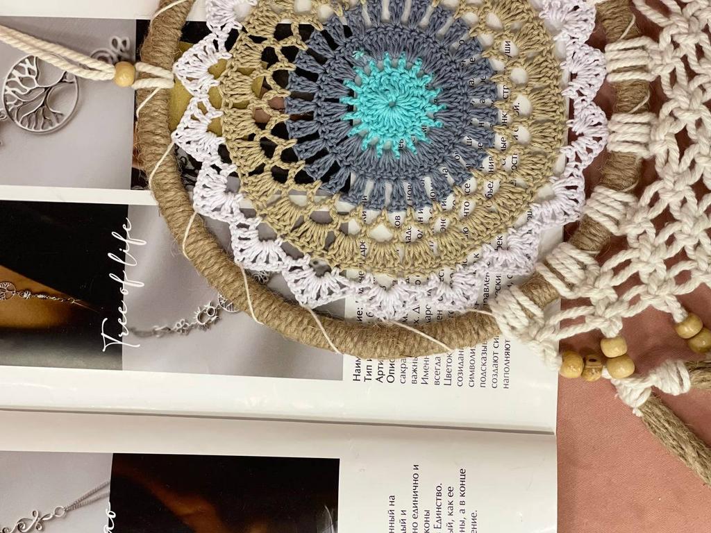 Ловец снов коричневые кисти (50 см)