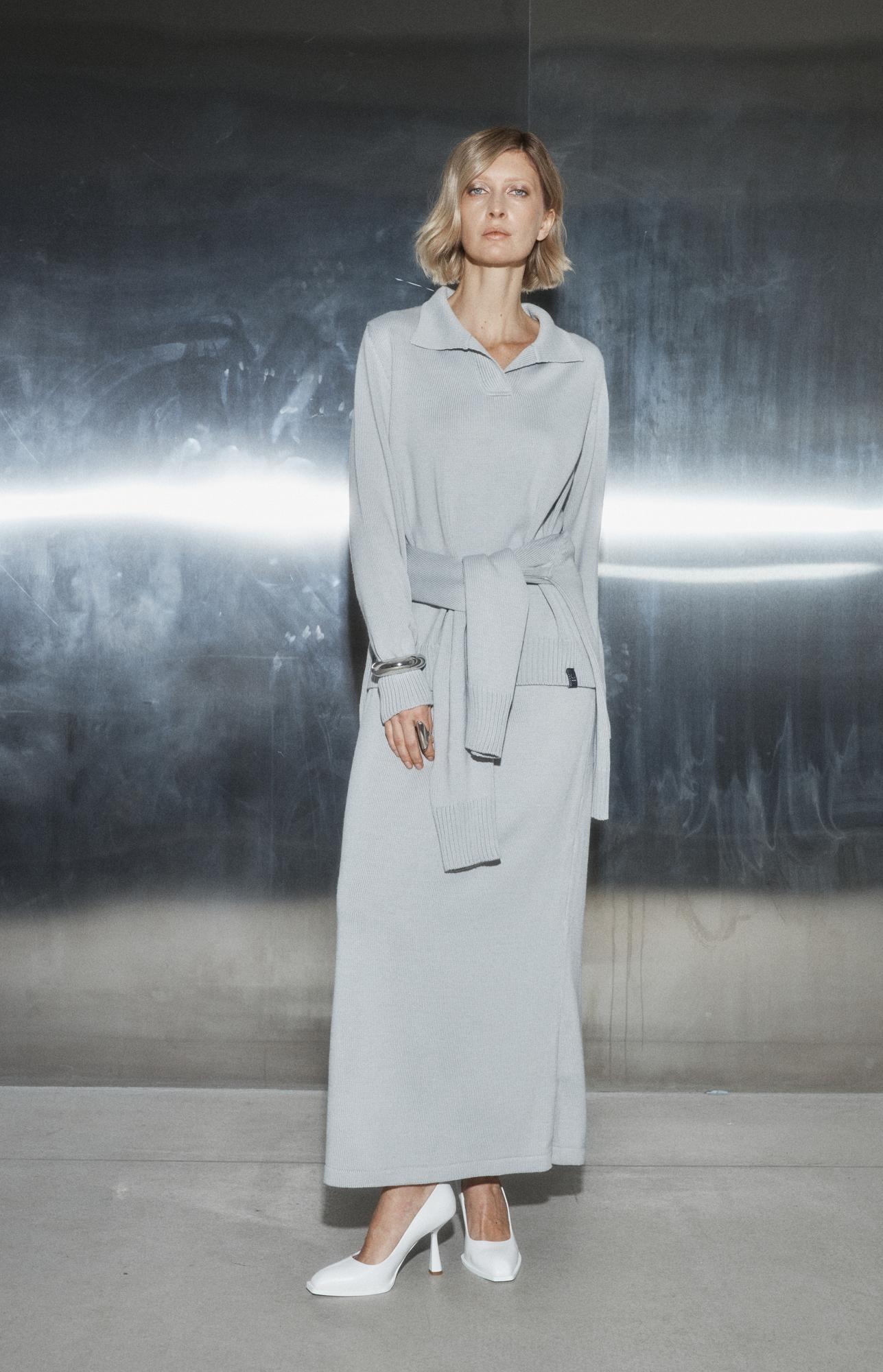 Юбка  А-силуэта из шерсти серая