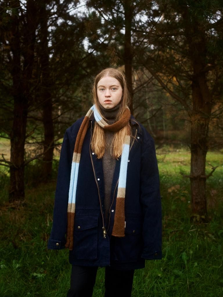 Шарф Snake kid mohair Blue and Brown