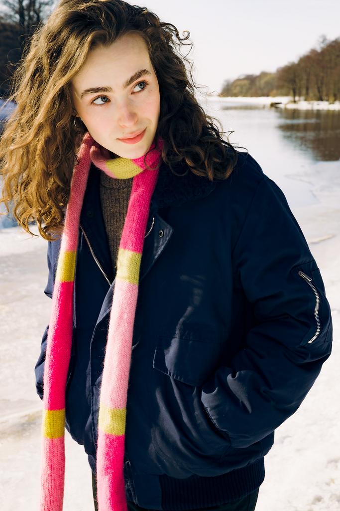 Шарф Snake kid mohair Pink and Dry Grass