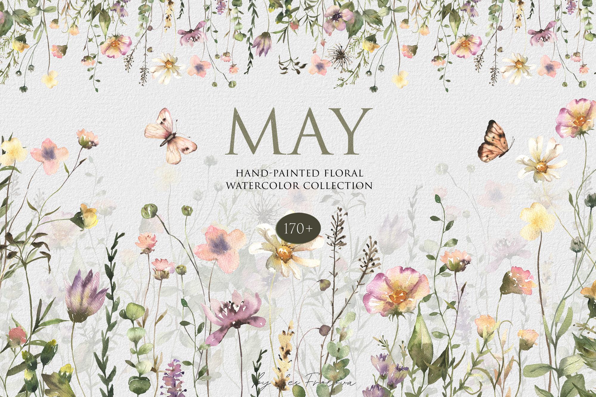 May - Floral Watercolor Collection