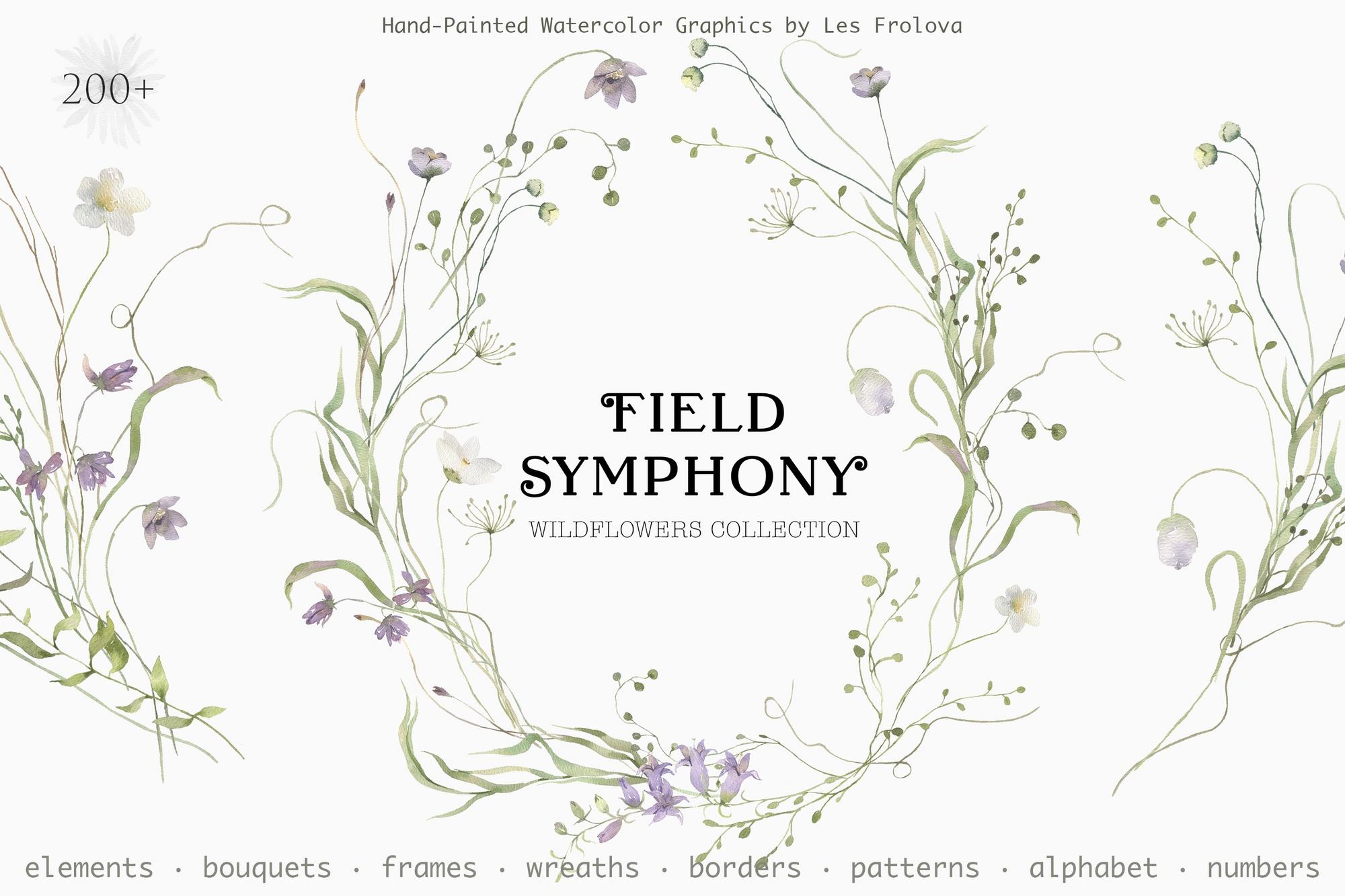Field Symphony- Watercolor Wildflowers Collection