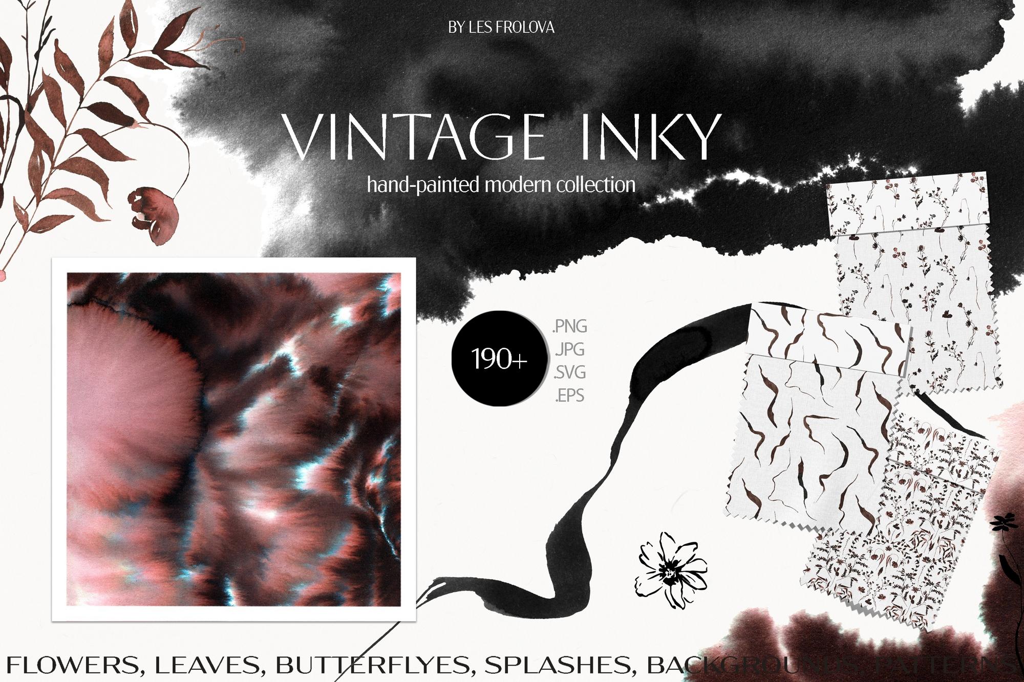 Vintage Inky- Flowers & Backgrounds