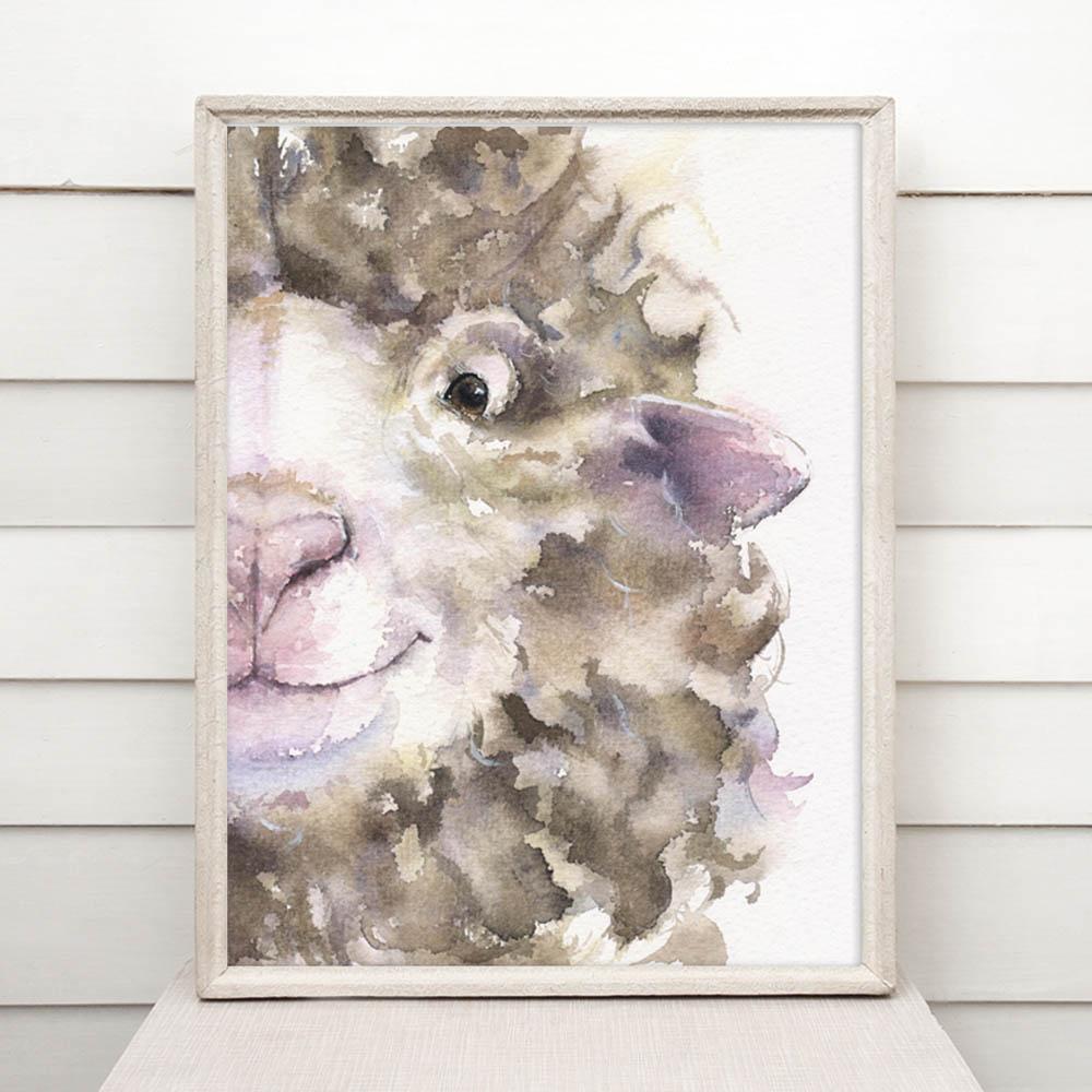 Print "Sheep" | Watercolor