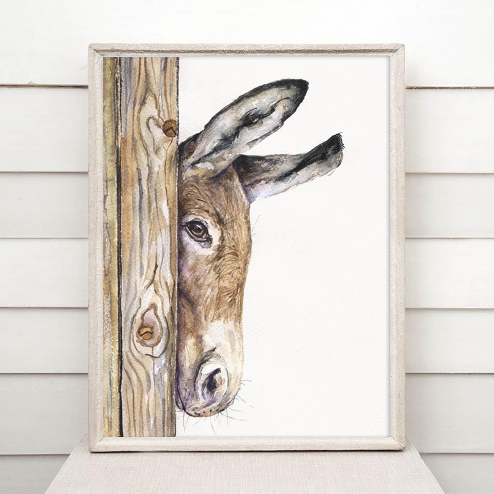 Print "Donkey" | Watercolor