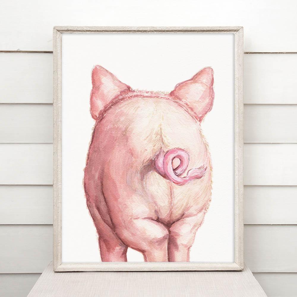 Print "Piglet's butt" | Watercolor