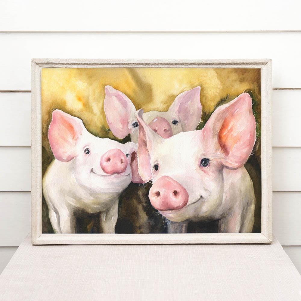 Print "Happy friends" | Watercolor