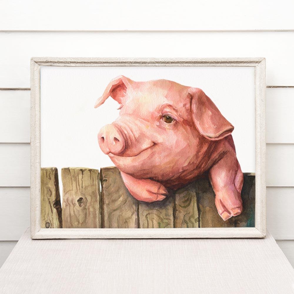 Print "Piglet" | Watercolor