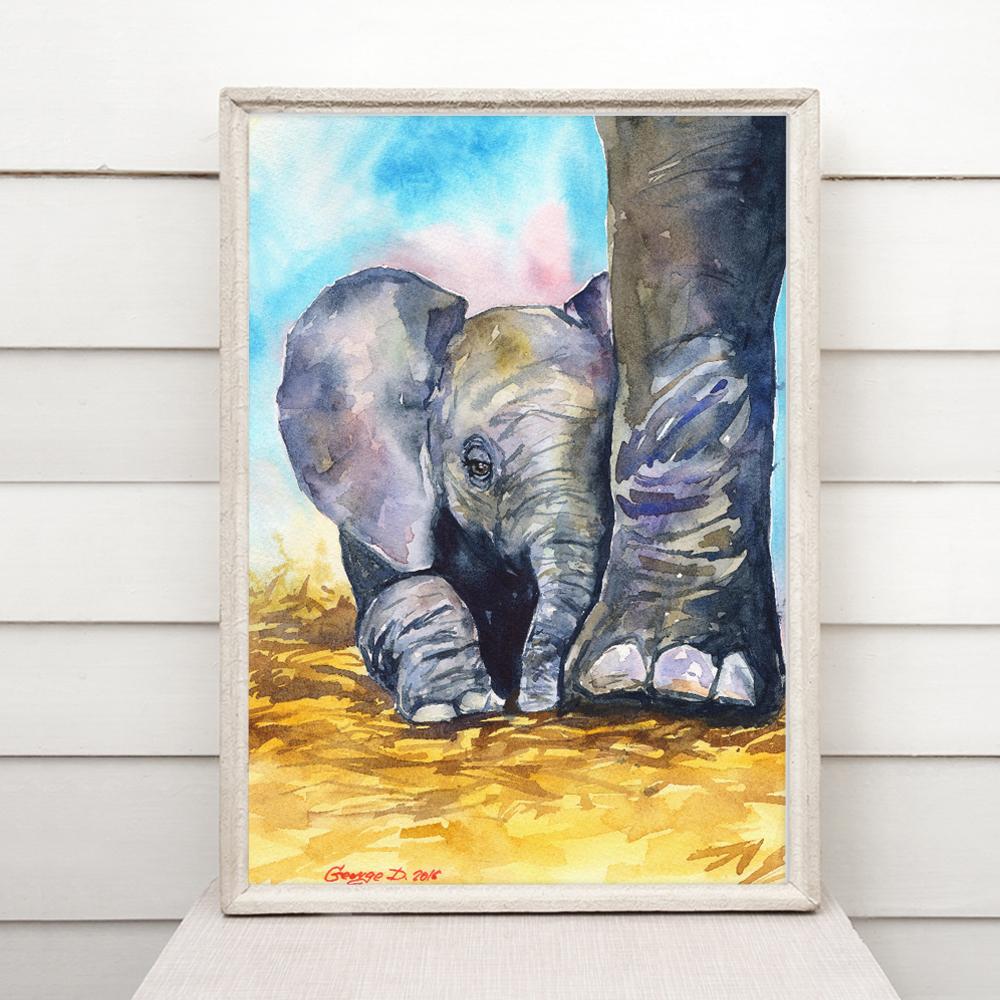 Print "Elephant baby" | Watercolor