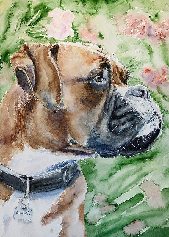 Custom order with pet | Watercolor | Size 10 x 8 inches